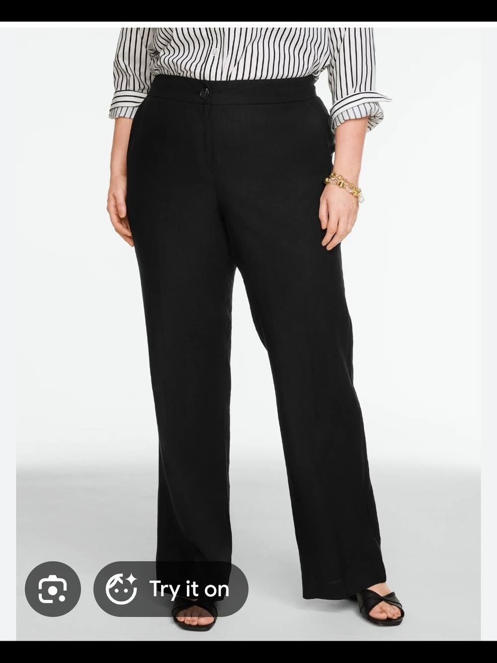 Talbots Dress Pants Womens Size 18 Black Irish Linen Pleated Lined EUC